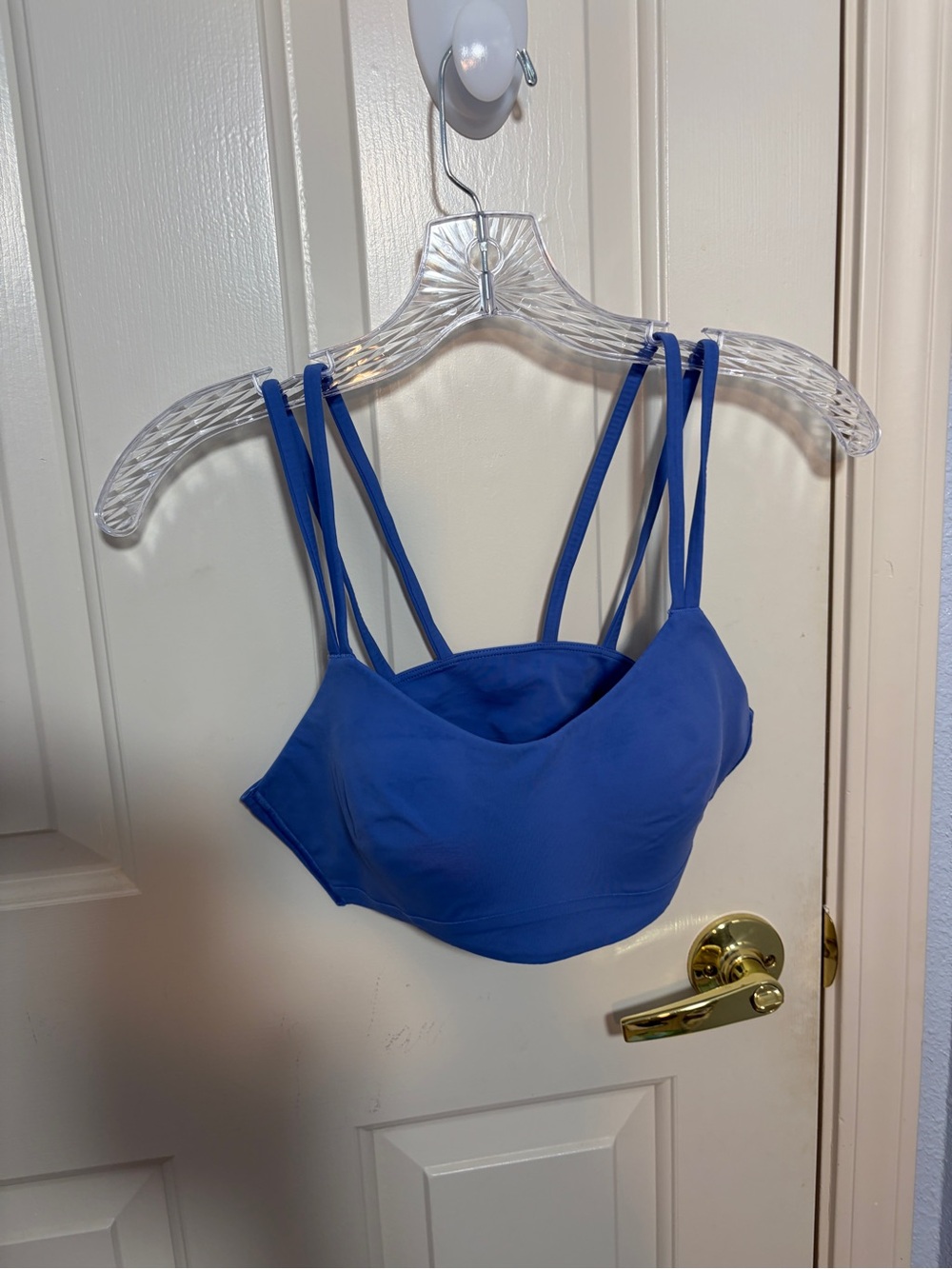Lululemon Blue Strappy Longline Sports Bra Crop Top